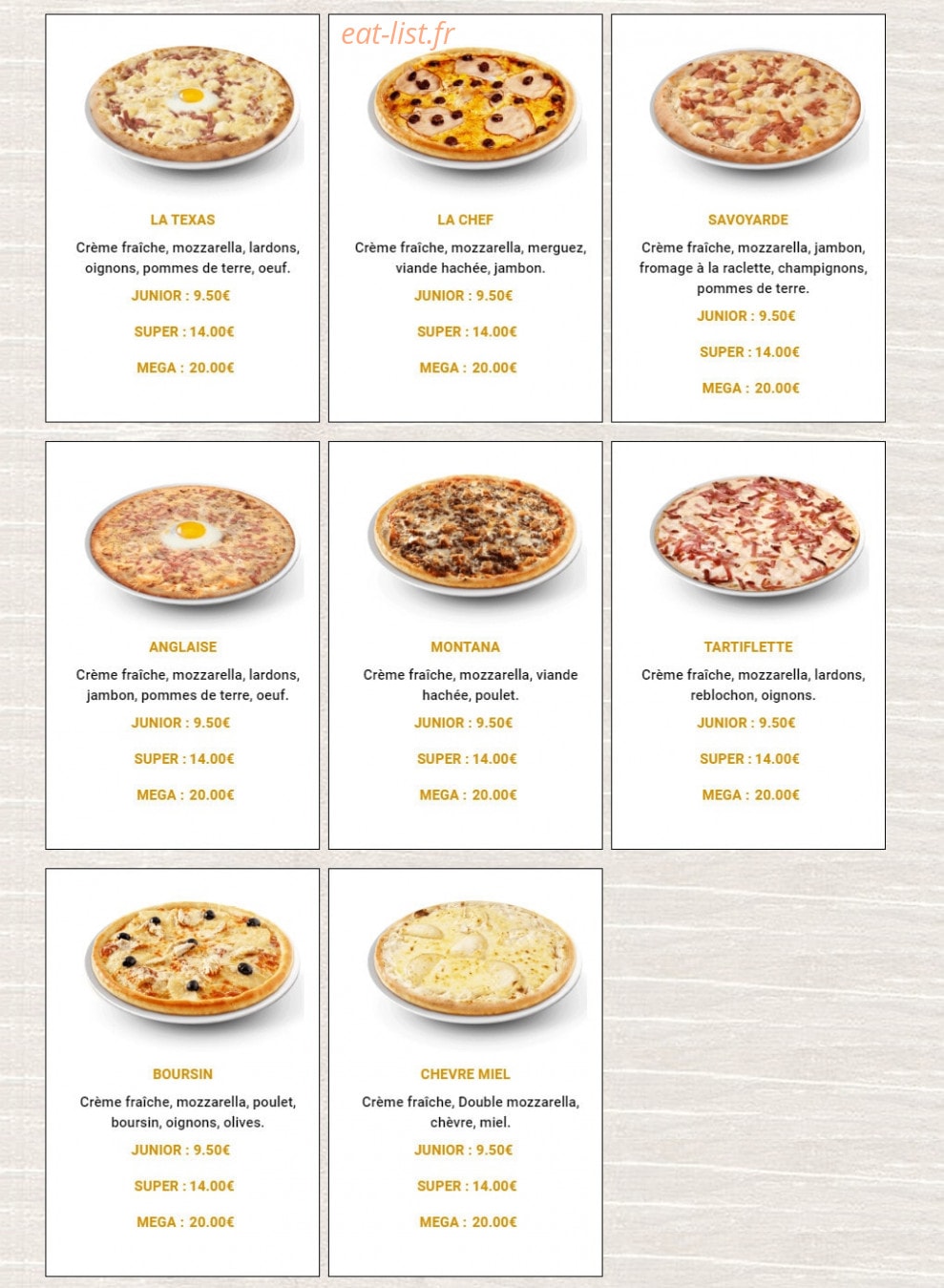 Croq Pizza — carte page 7