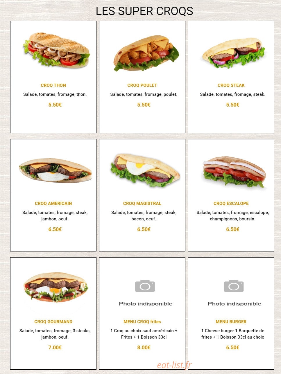 Croq Pizza — carte page 10