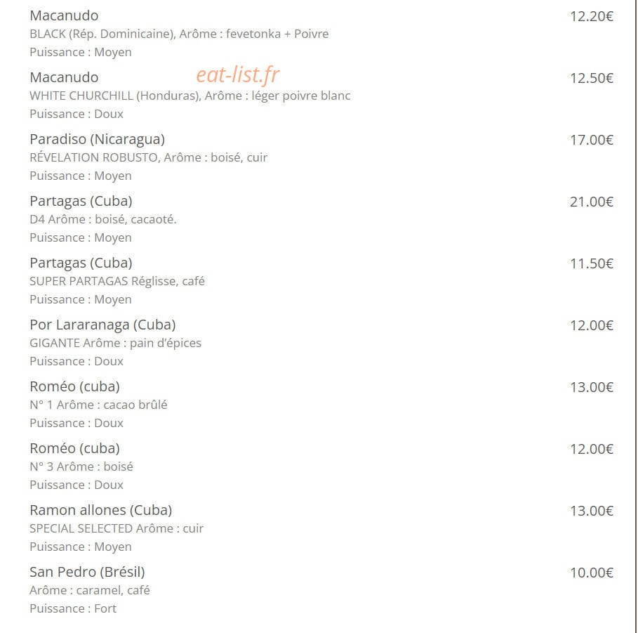 Cuba Compagnie Café — carte page 21