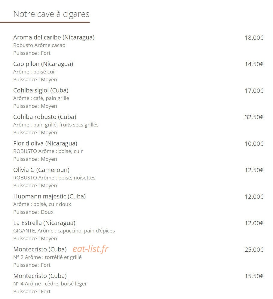 Cuba Compagnie Café — carte page 20