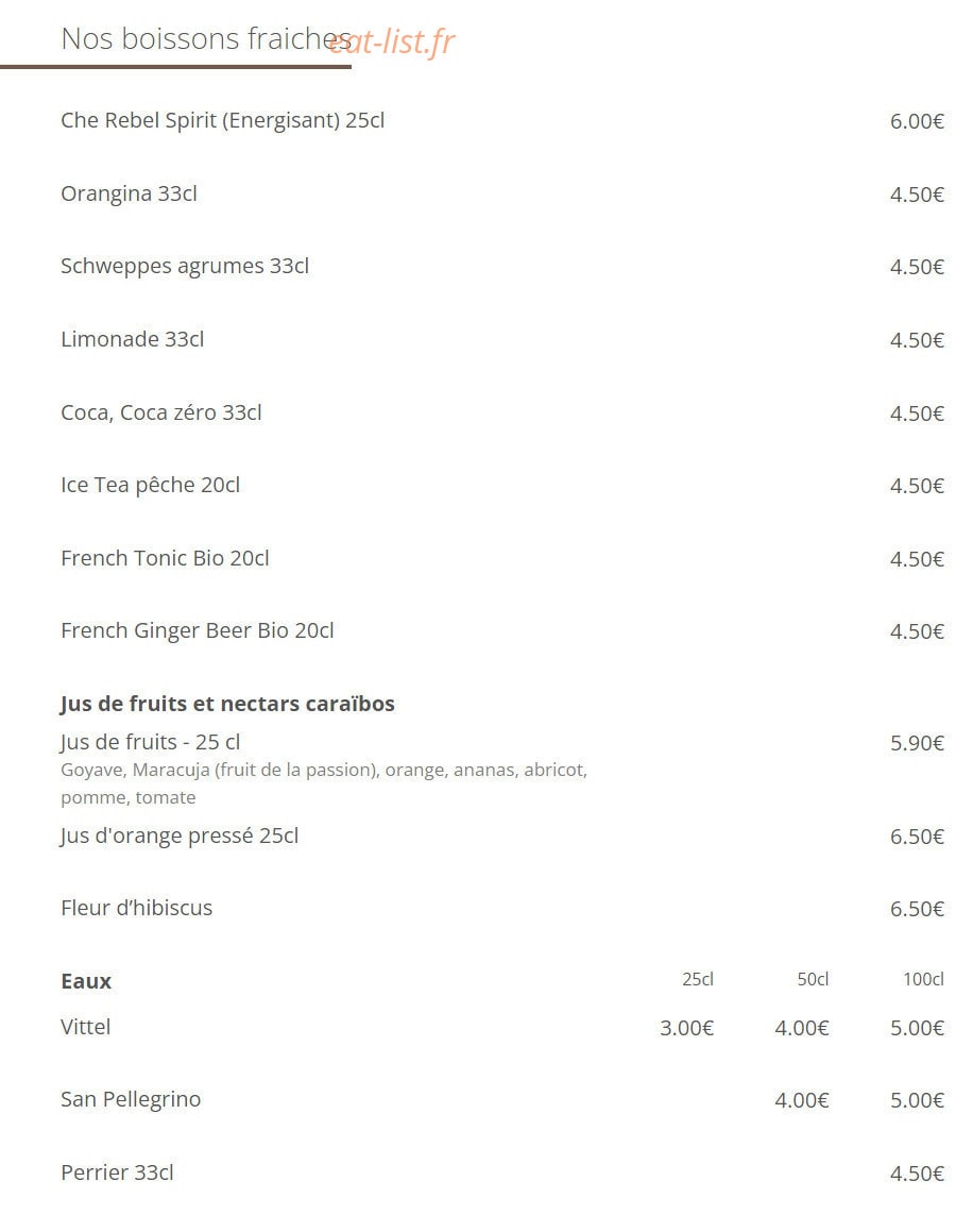 Cuba Compagnie Café — carte page 19