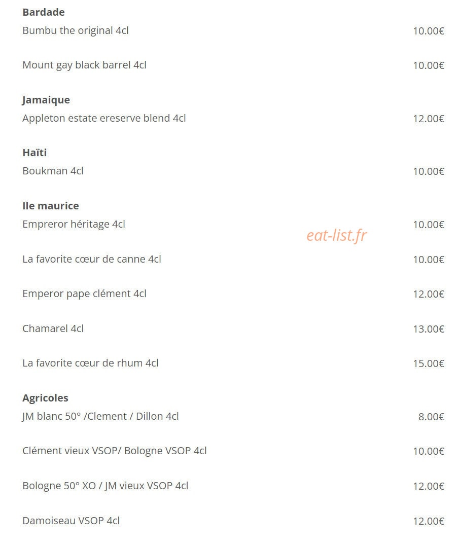 Cuba Compagnie Café — carte page 17