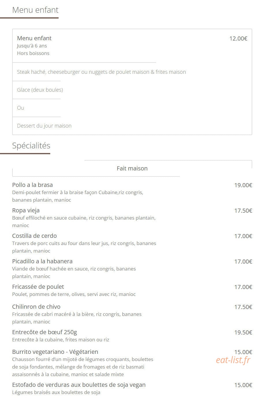 Cuba Compagnie Café — carte page 2