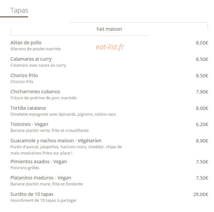 Cuba Compagnie Café — carte page 18