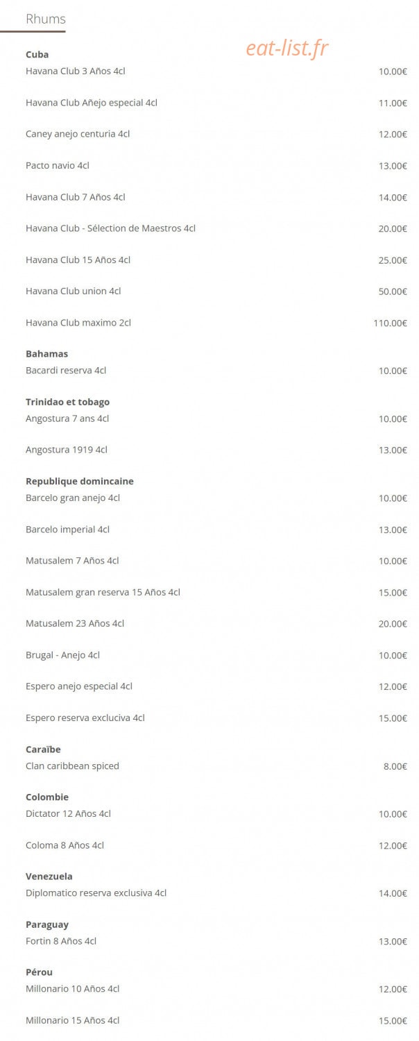 Cuba Compagnie Café — carte page 15