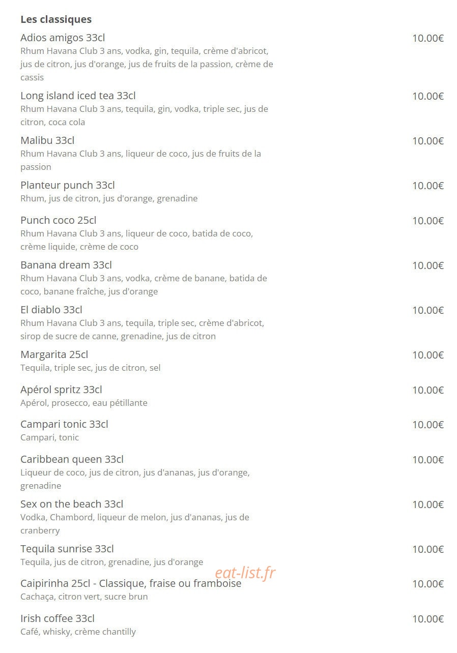 Cuba Compagnie Café — carte page 11