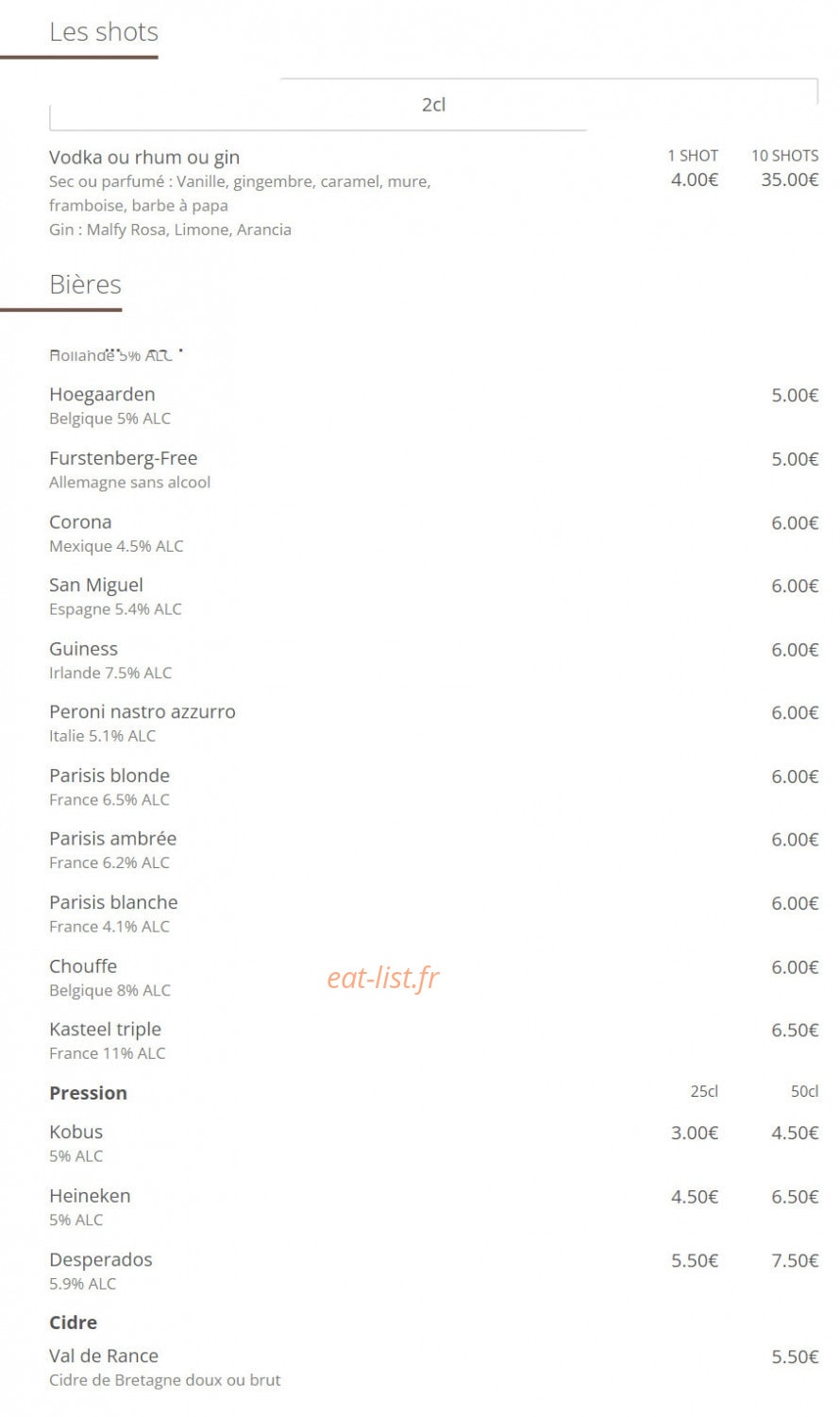 Cuba Compagnie Café — carte page 9