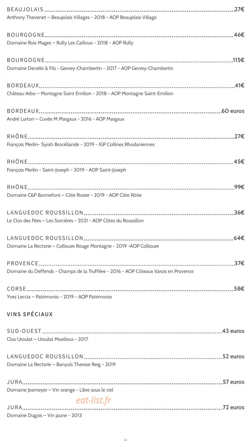 Deux bistrot de chefs — carte page 5