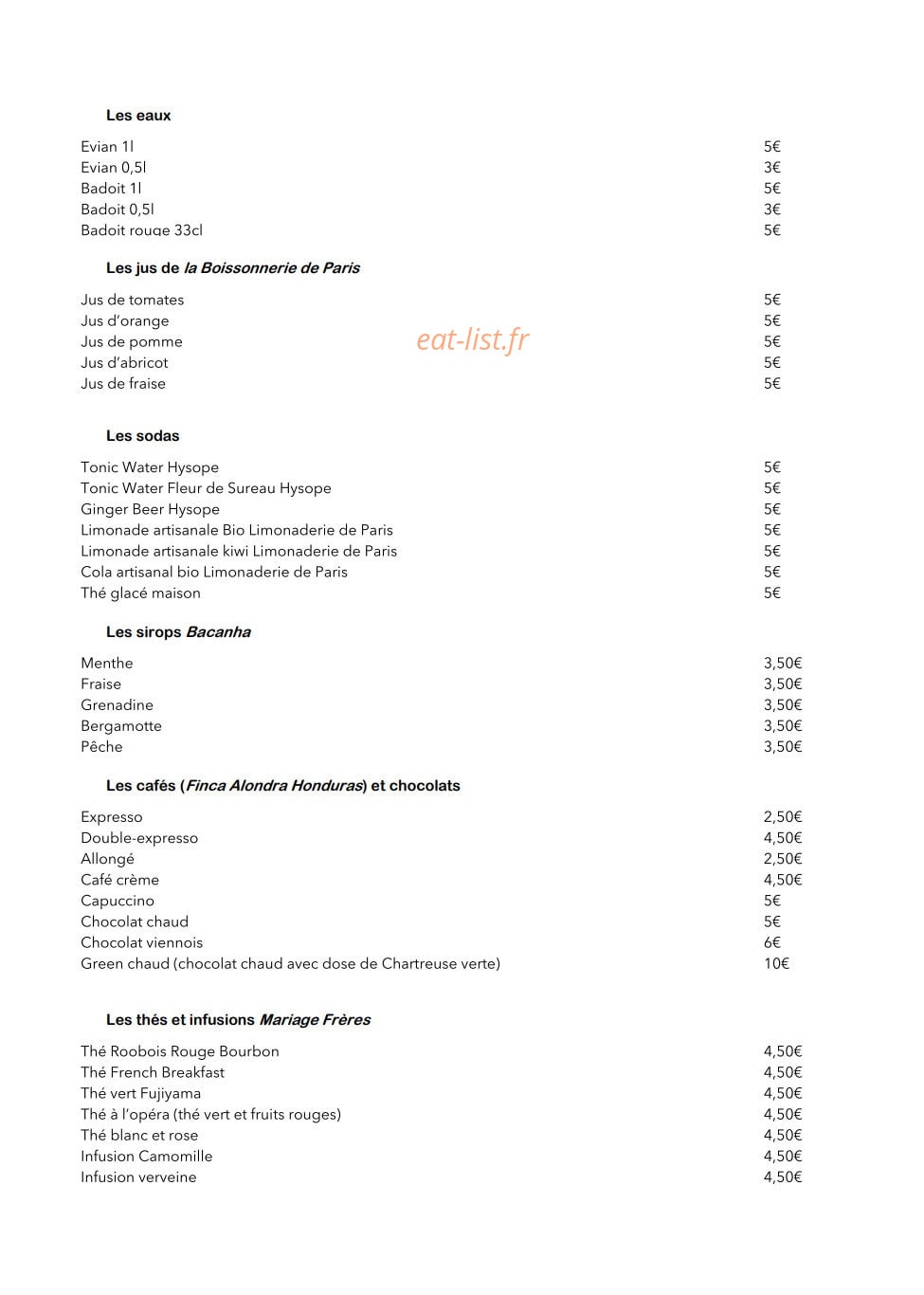Deux bistrot de chefs — carte page 7