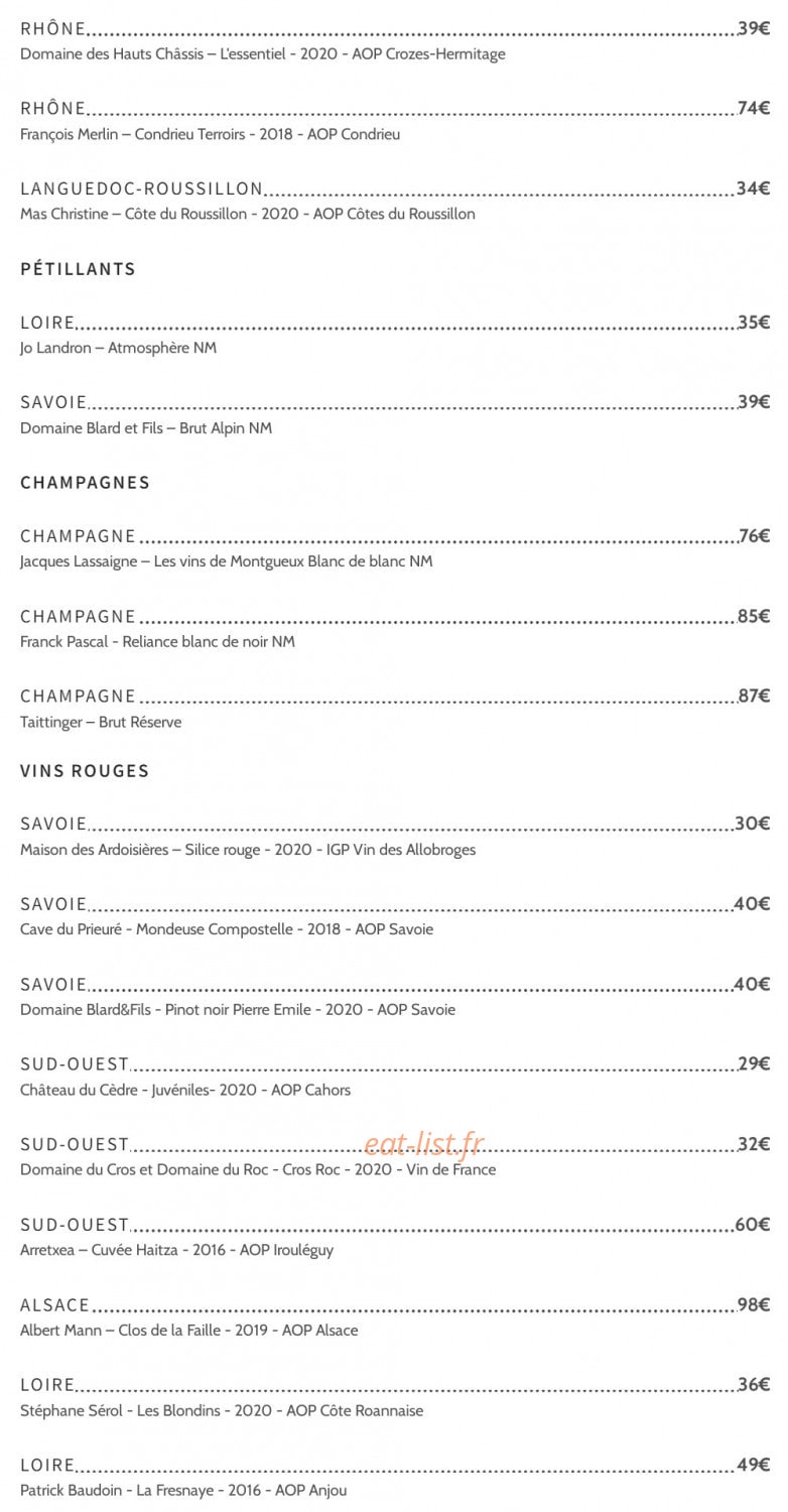 Deux bistrot de chefs — carte page 4