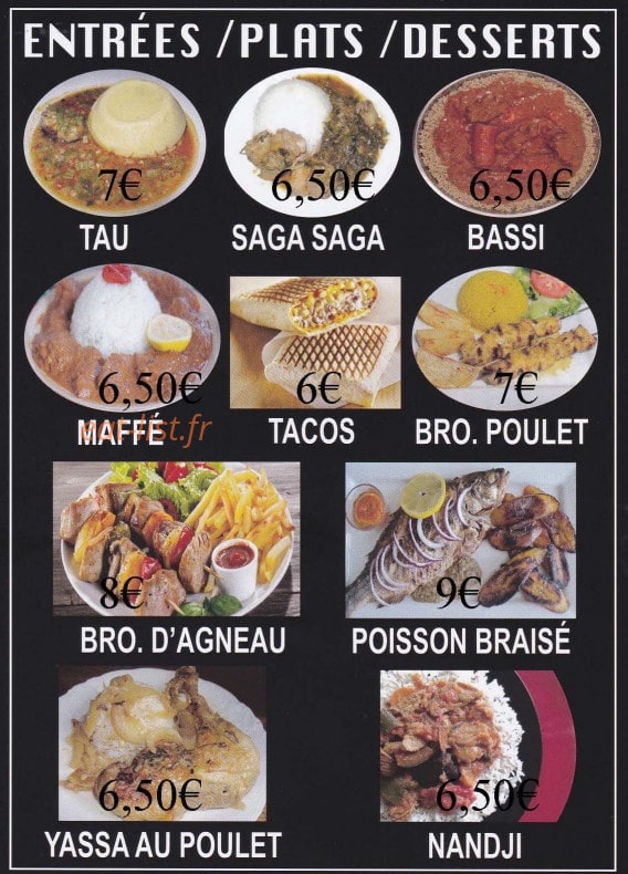 Diambo Resto — carte page 2
