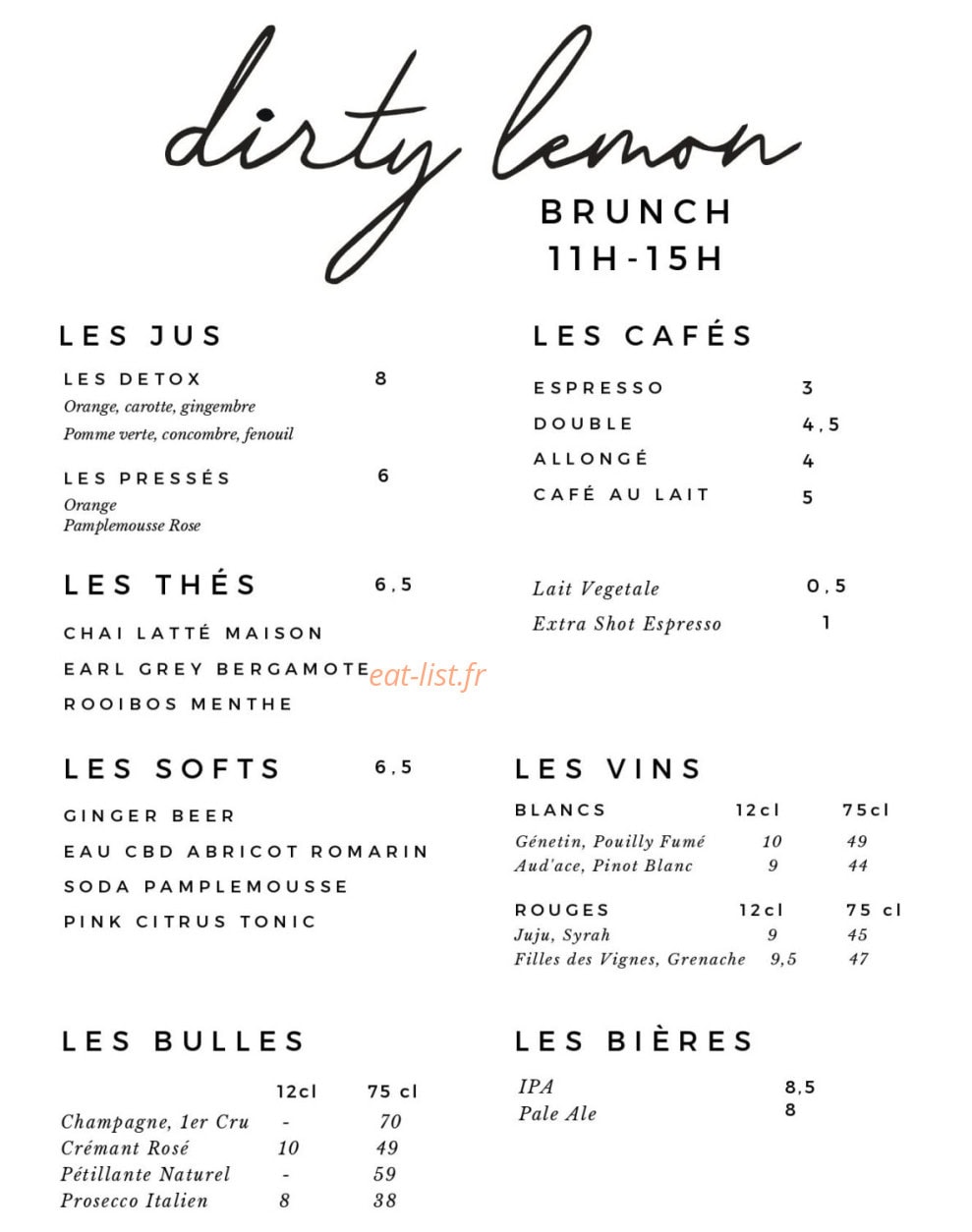 Dirty Lemon — carte page 7