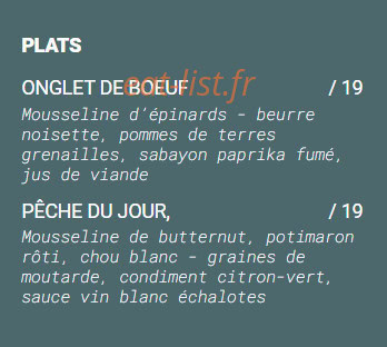 Erso Restaurant — carte page 2