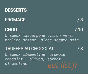 Erso Restaurant — carte page 3