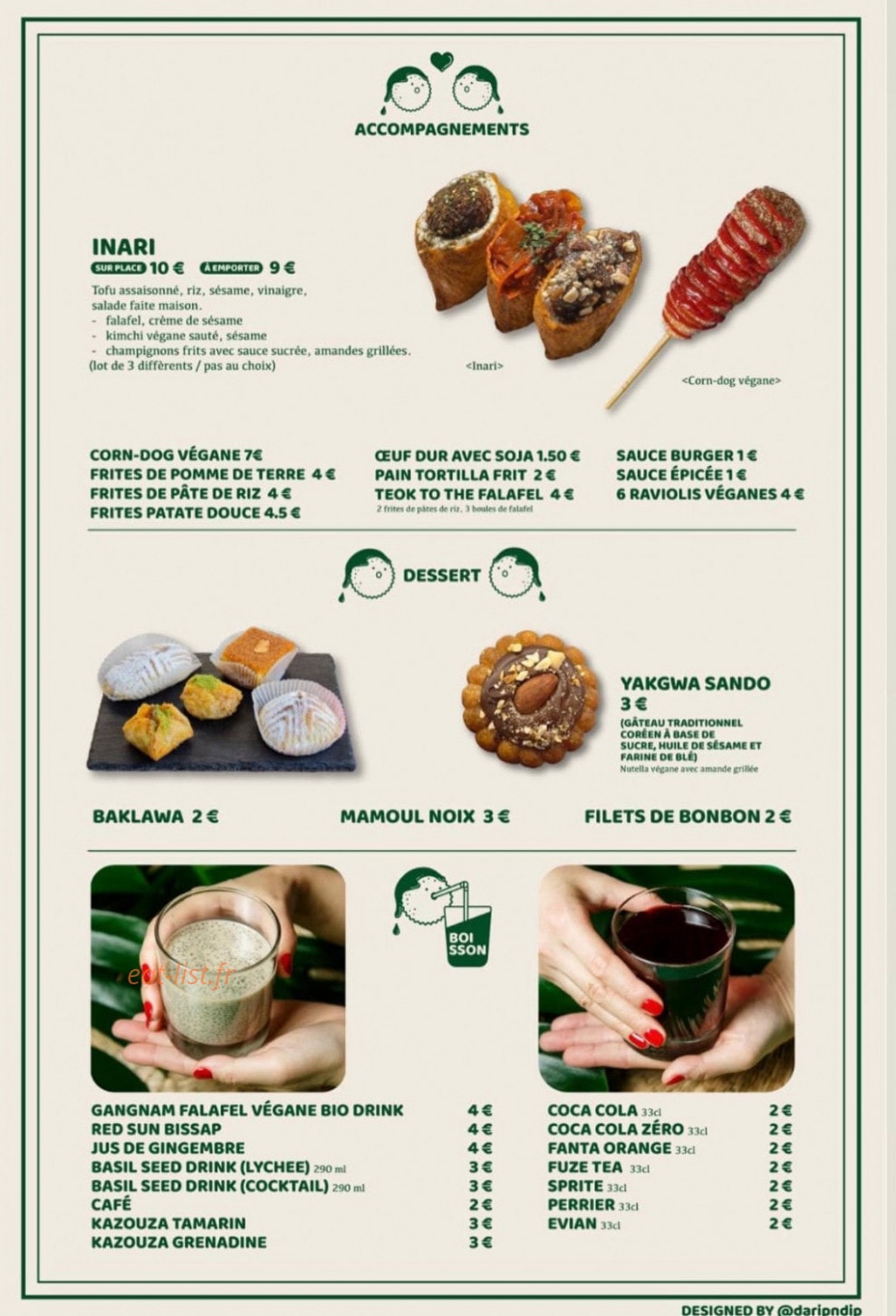 GangNam Falafel — carte page 5