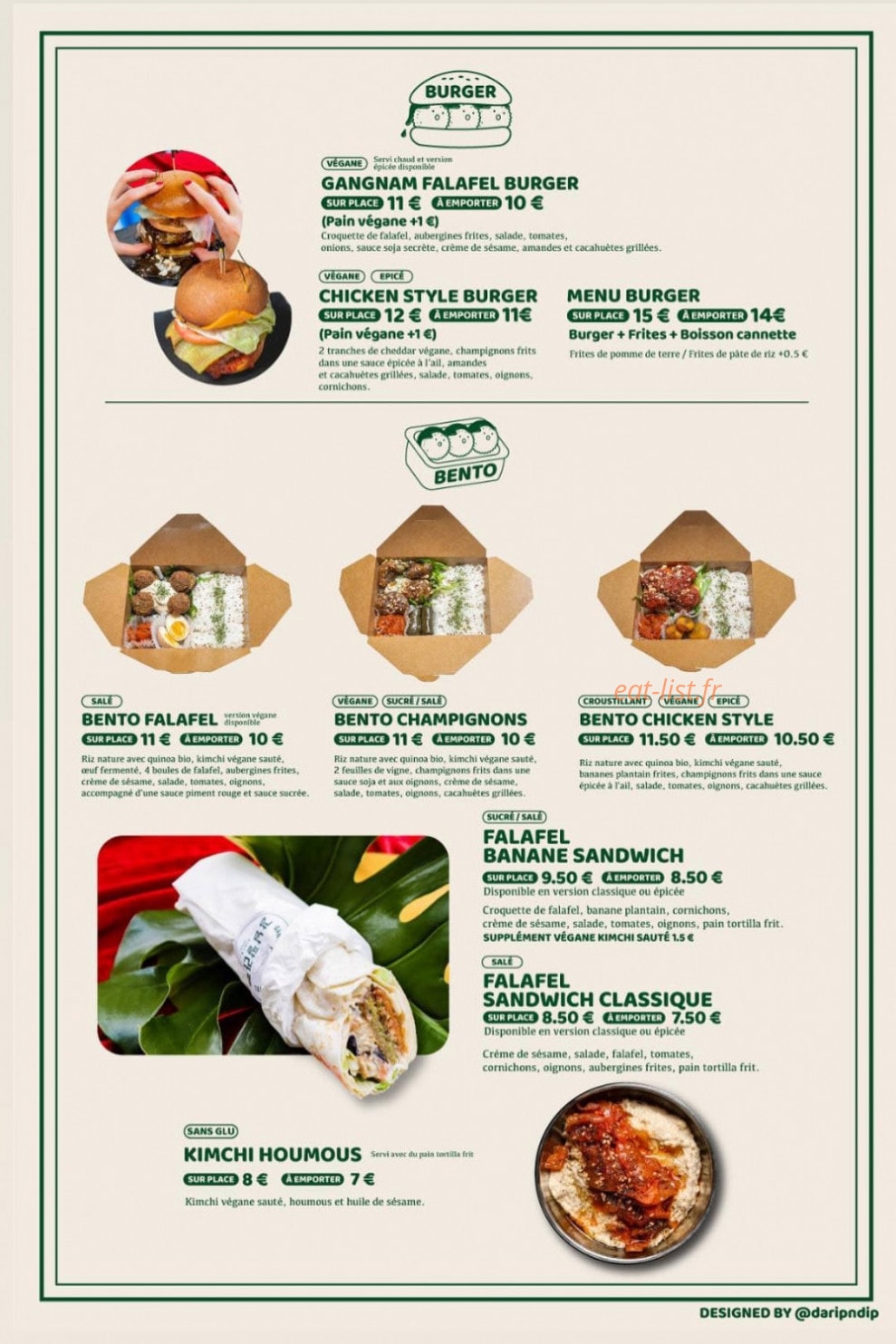 GangNam Falafel — carte page 4
