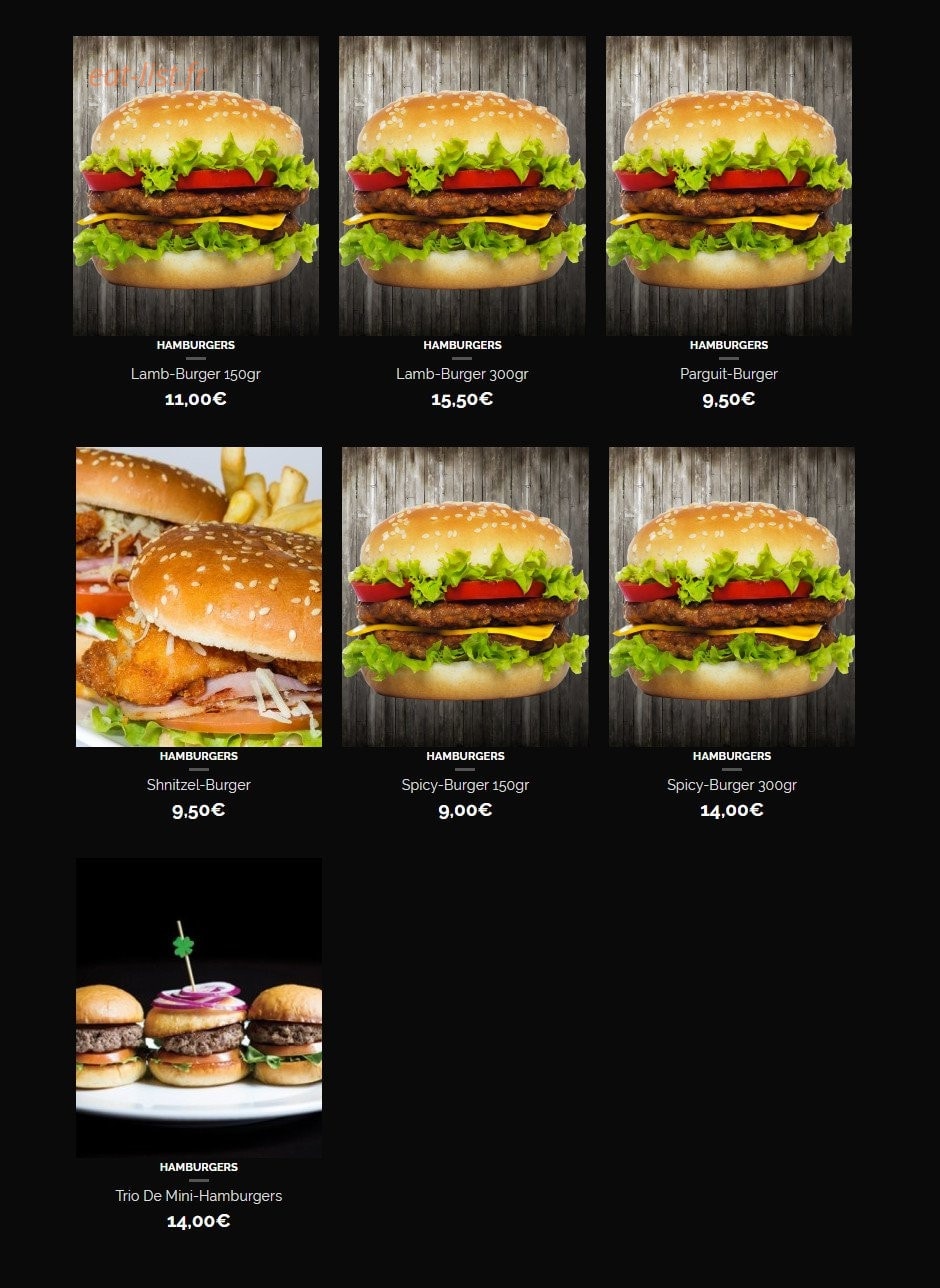 Hbk House Burger — carte page 2