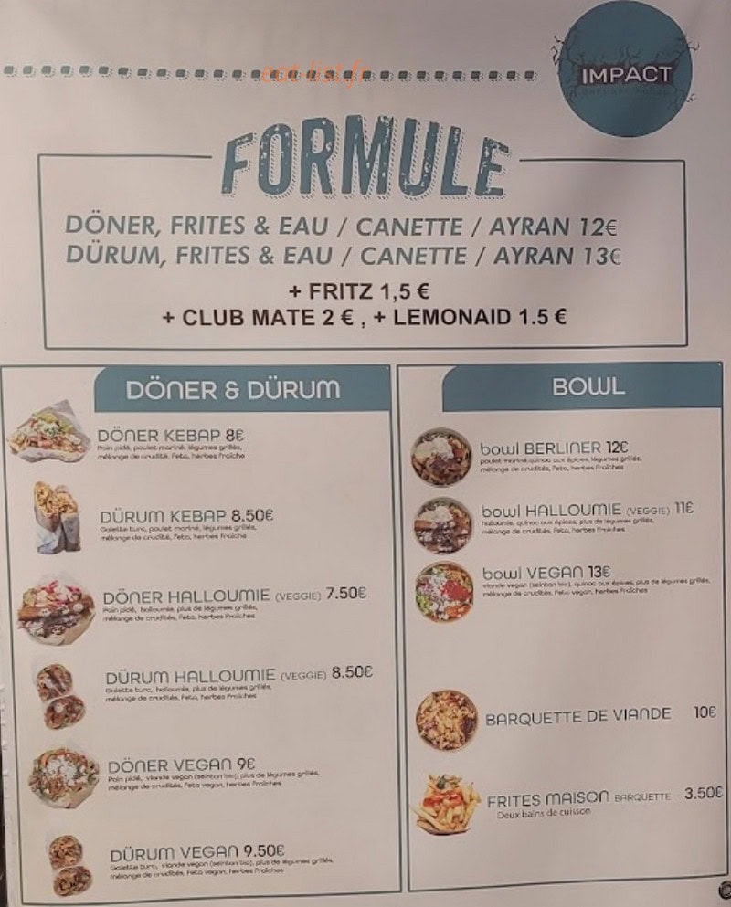 Impact Berliner Kebap — carte page 1