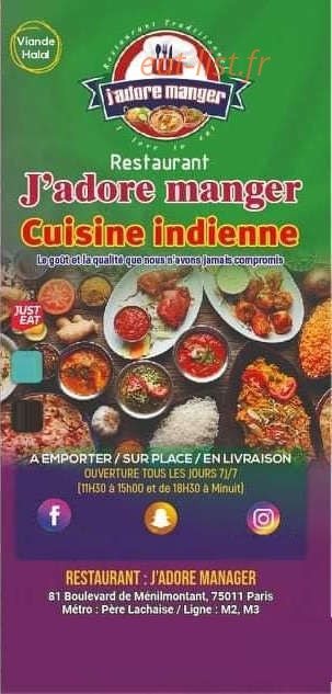 J’adore Manger — carte page 1