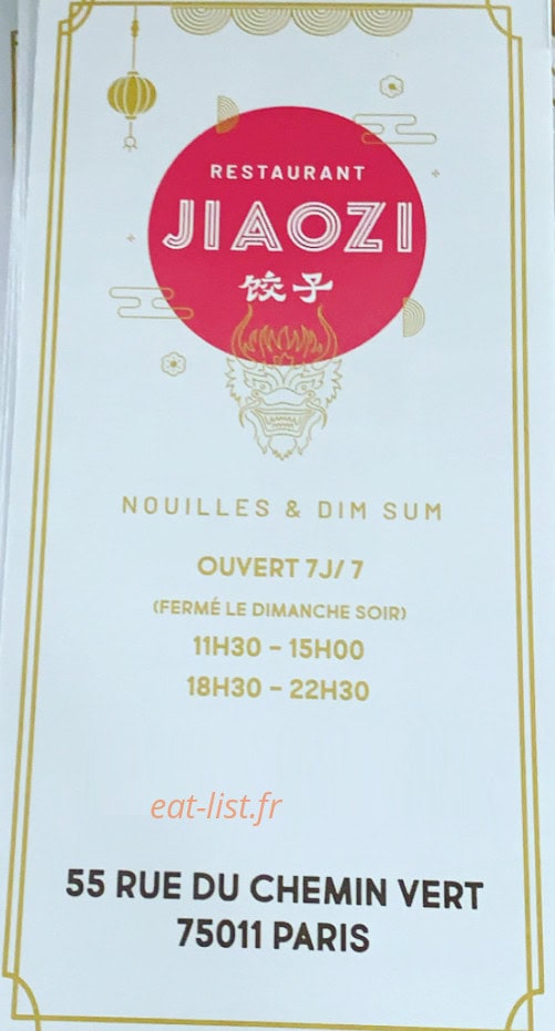 Jiaozi paris nouilles et dimsum — carte page 1