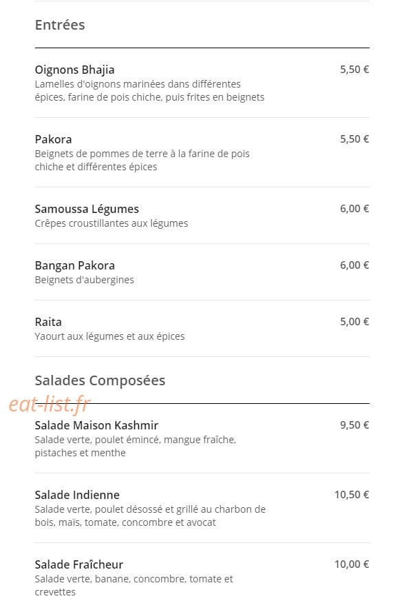 Katmandou Café — carte page 1