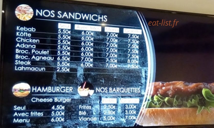 kebab house — carte page 1