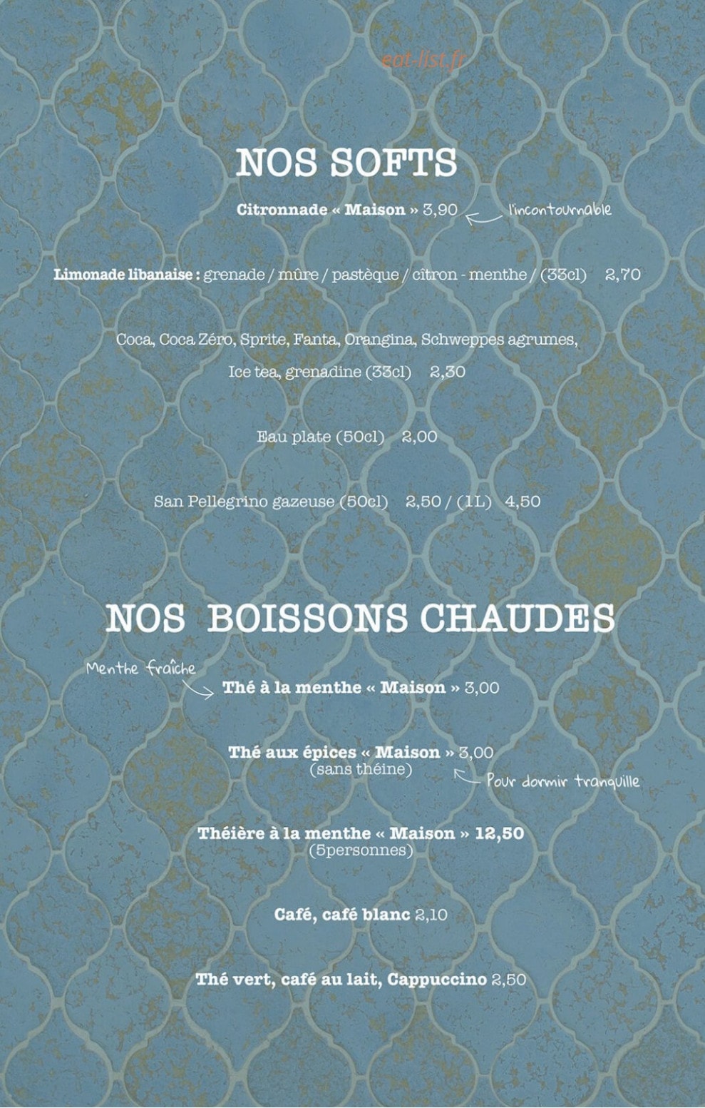 L'Artisan Libanais — carte page 7