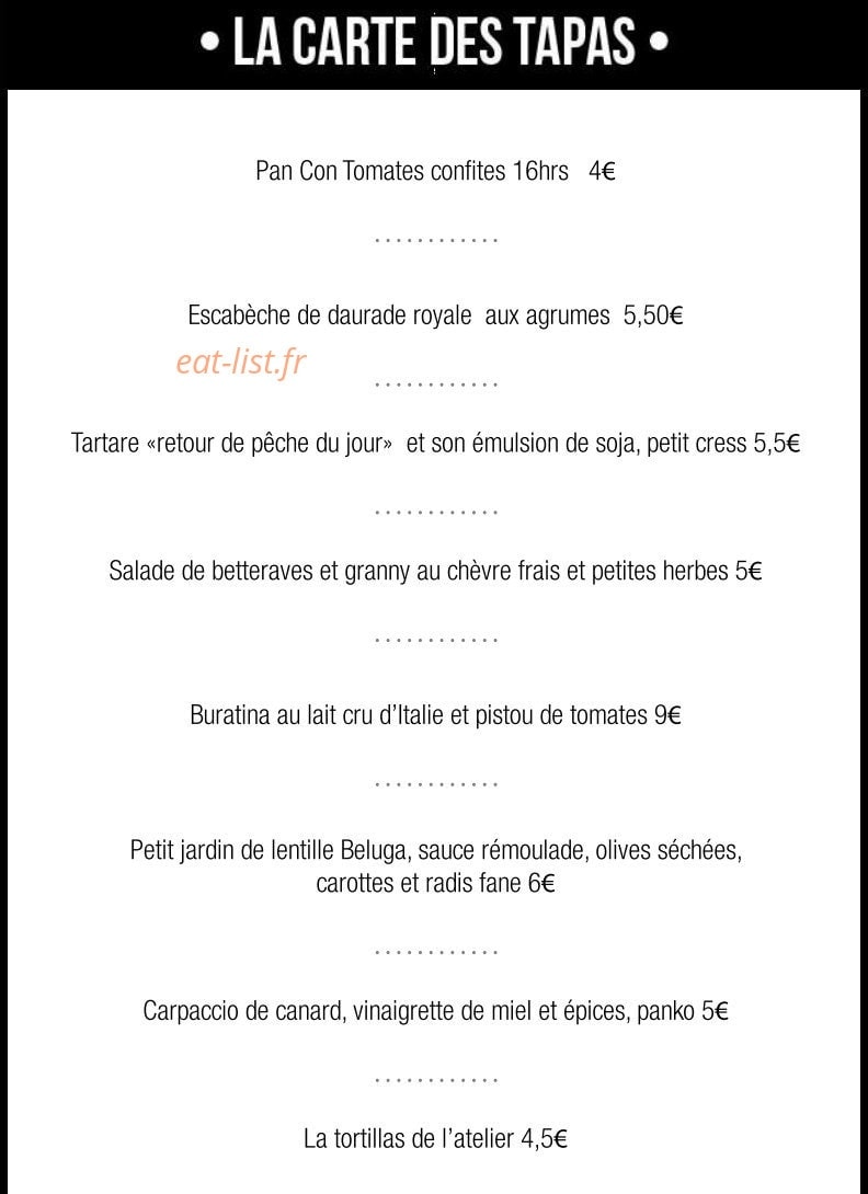 L'atelier des Artistes — carte page 9