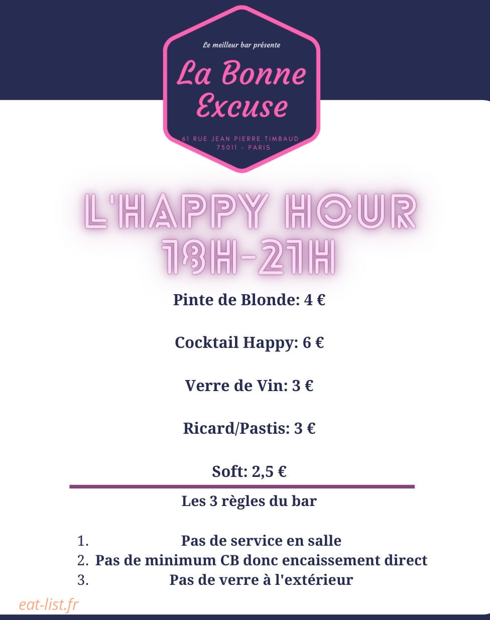 La Bonne Excuse — carte page 6