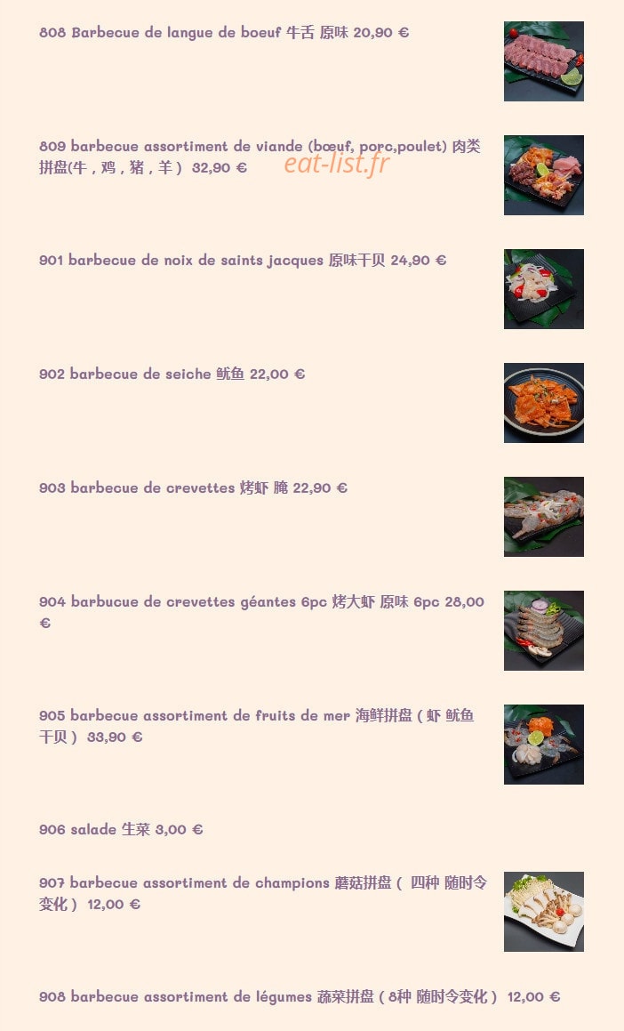 La Cantine Coréenne — carte page 8