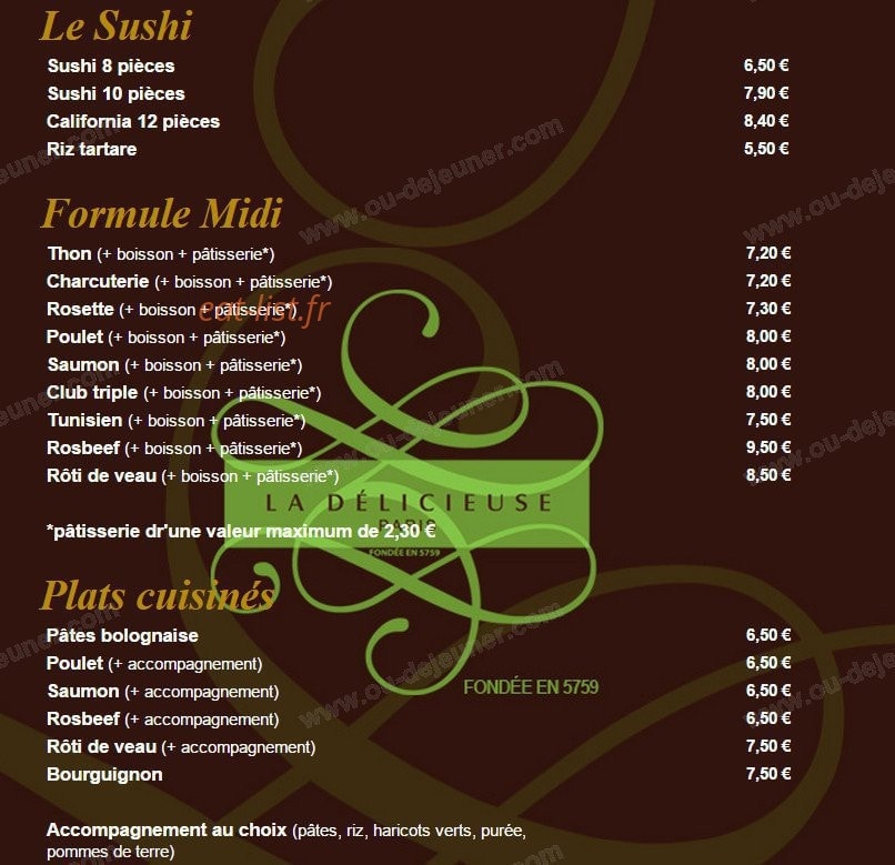 La Délicieuse — carte page 12