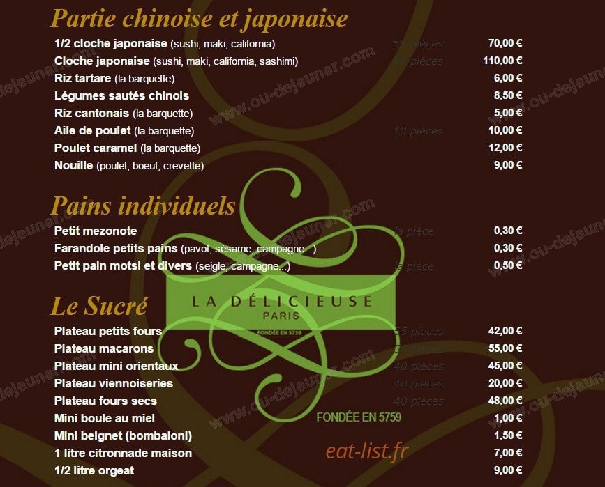 La Délicieuse — carte page 15
