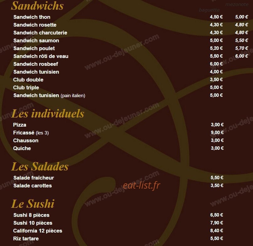 La Délicieuse — carte page 11