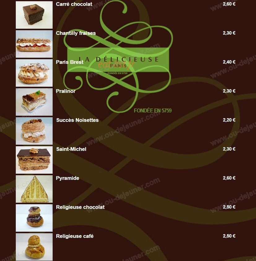 La Délicieuse — carte page 2