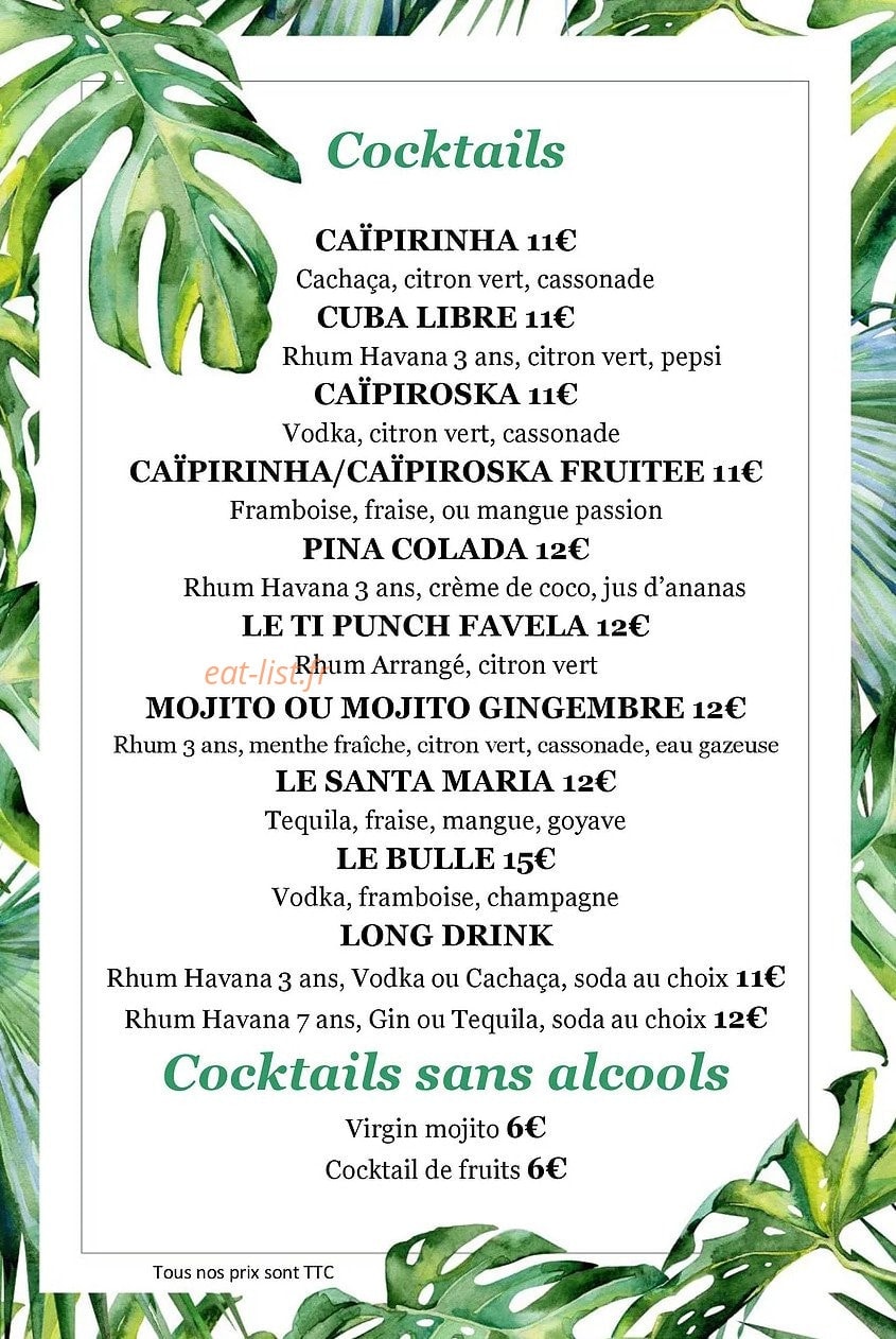 La Favela Chic — carte page 3