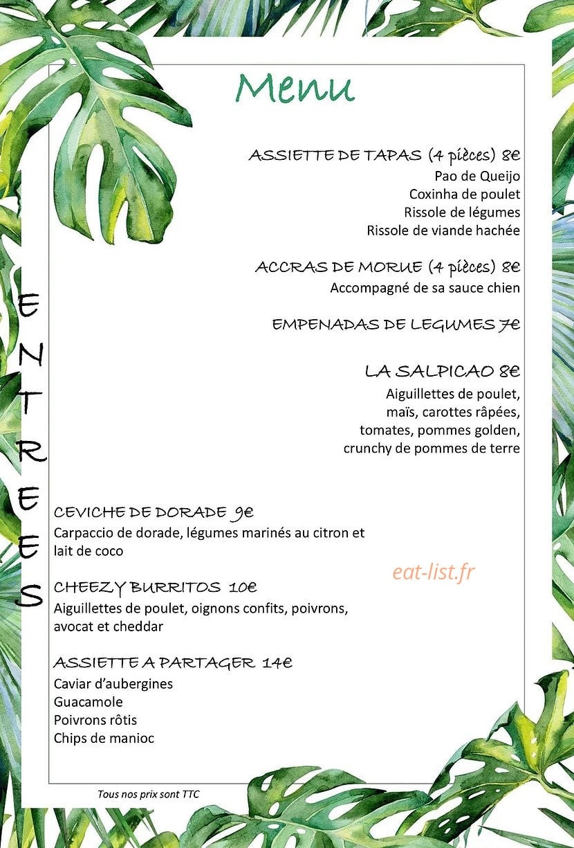 La Favela Chic — carte page 1
