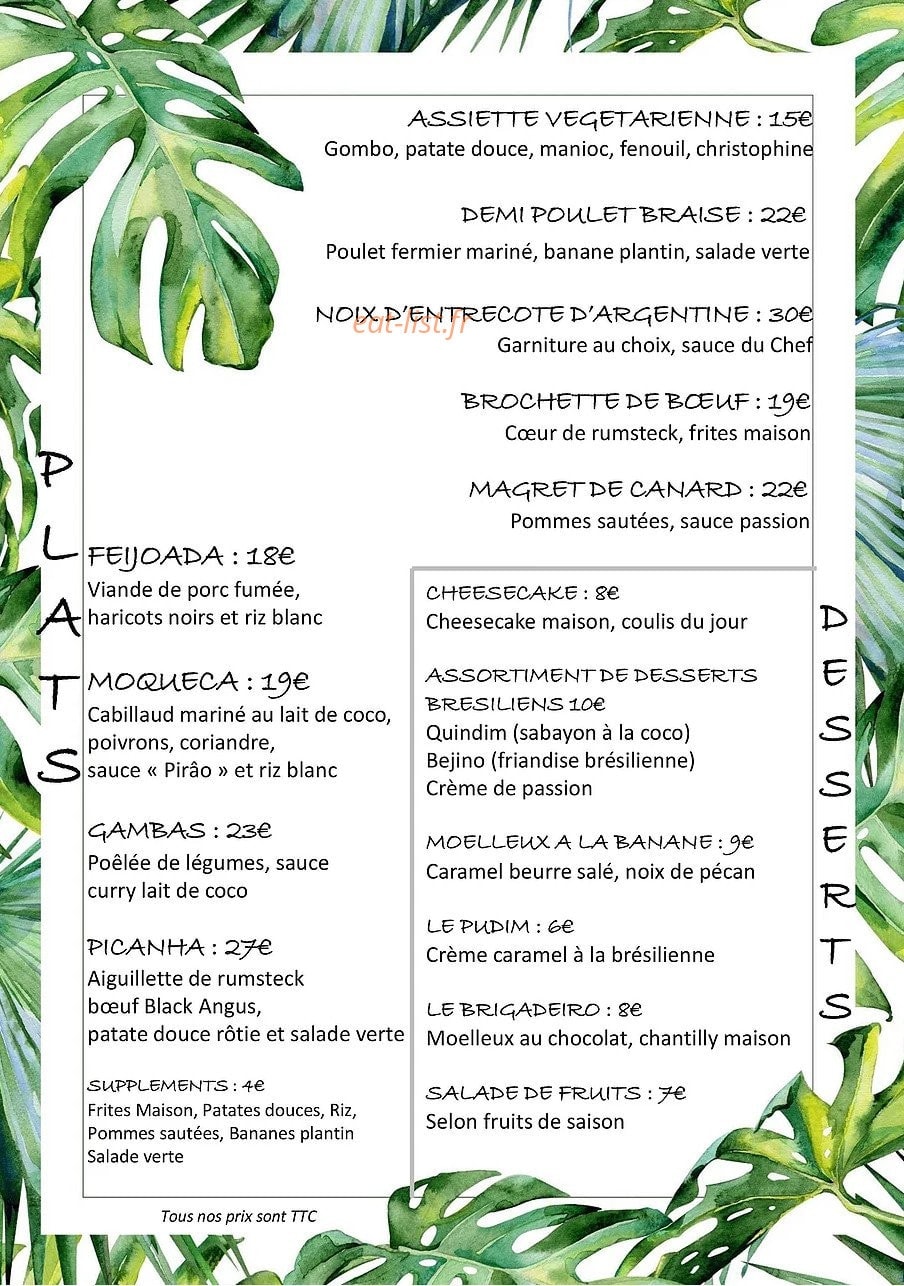 La Favela Chic — carte page 2