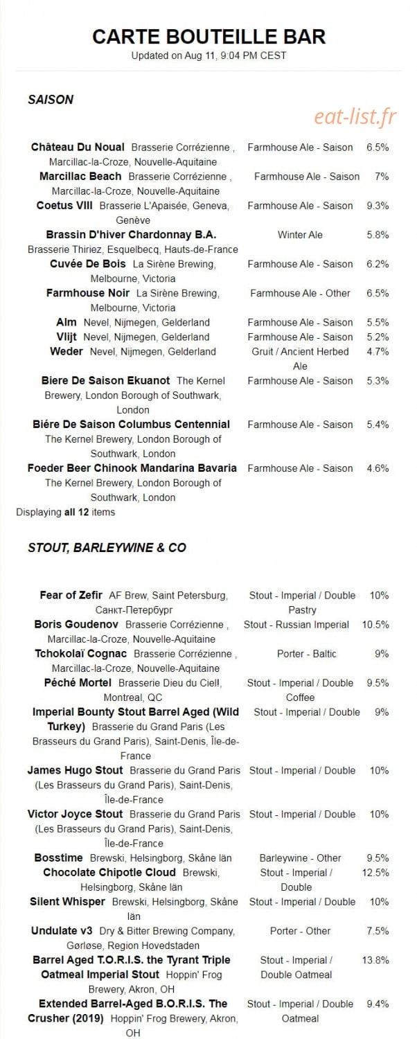 La Fine Mousse — carte page 2