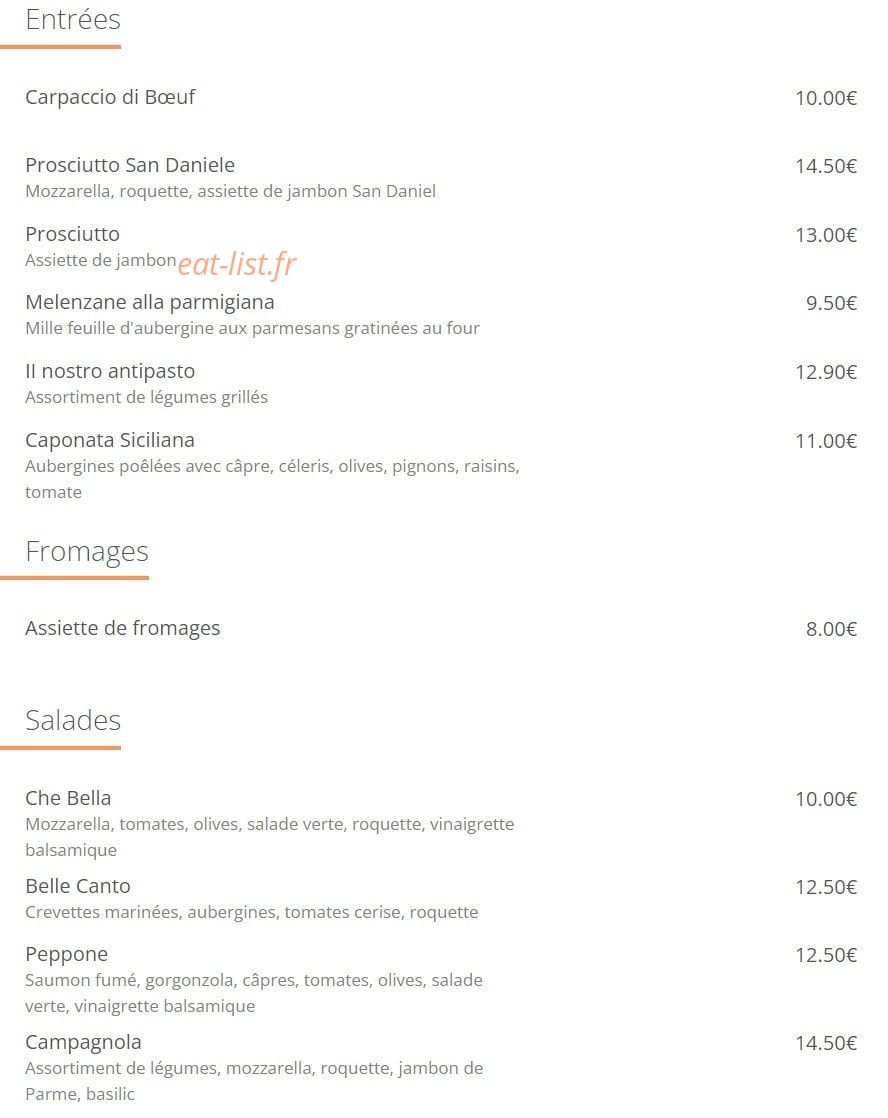 La Gondola — carte page 1