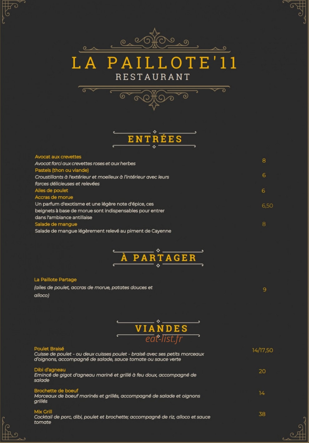 La Paillote 11 — carte page 1