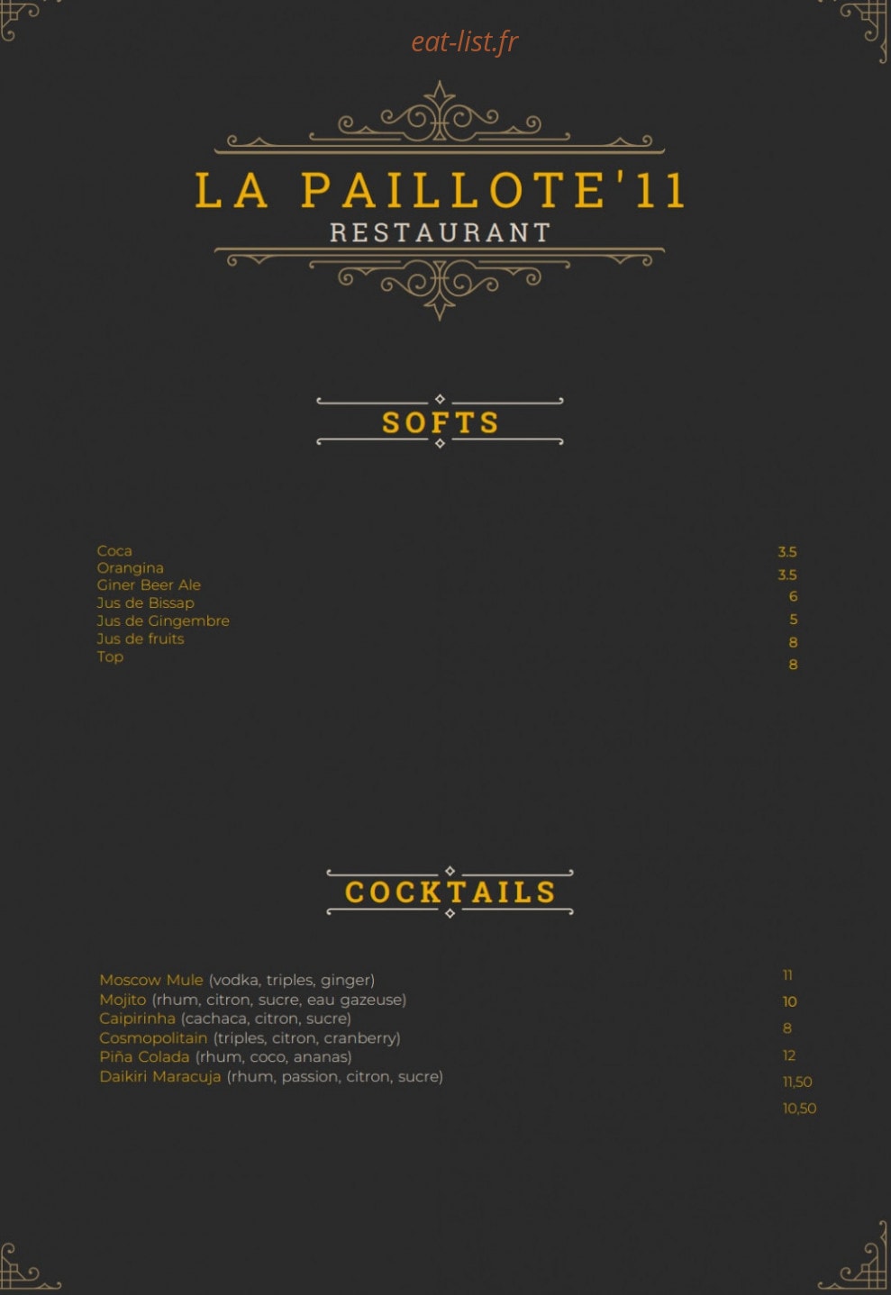 La Paillote 11 — carte page 4