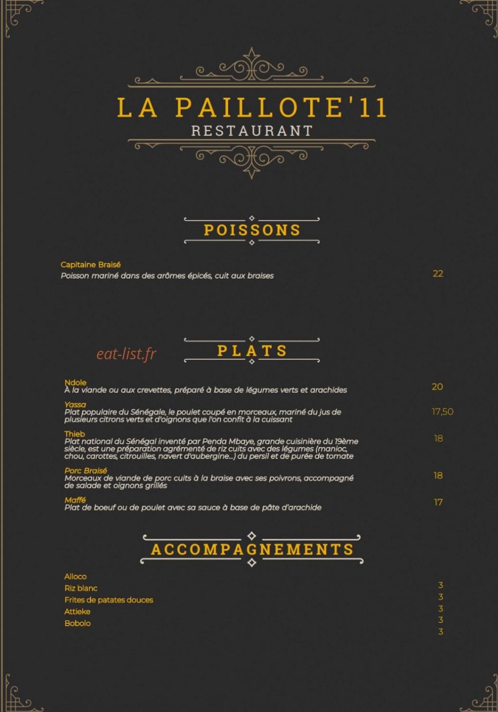 La Paillote 11 — carte page 2