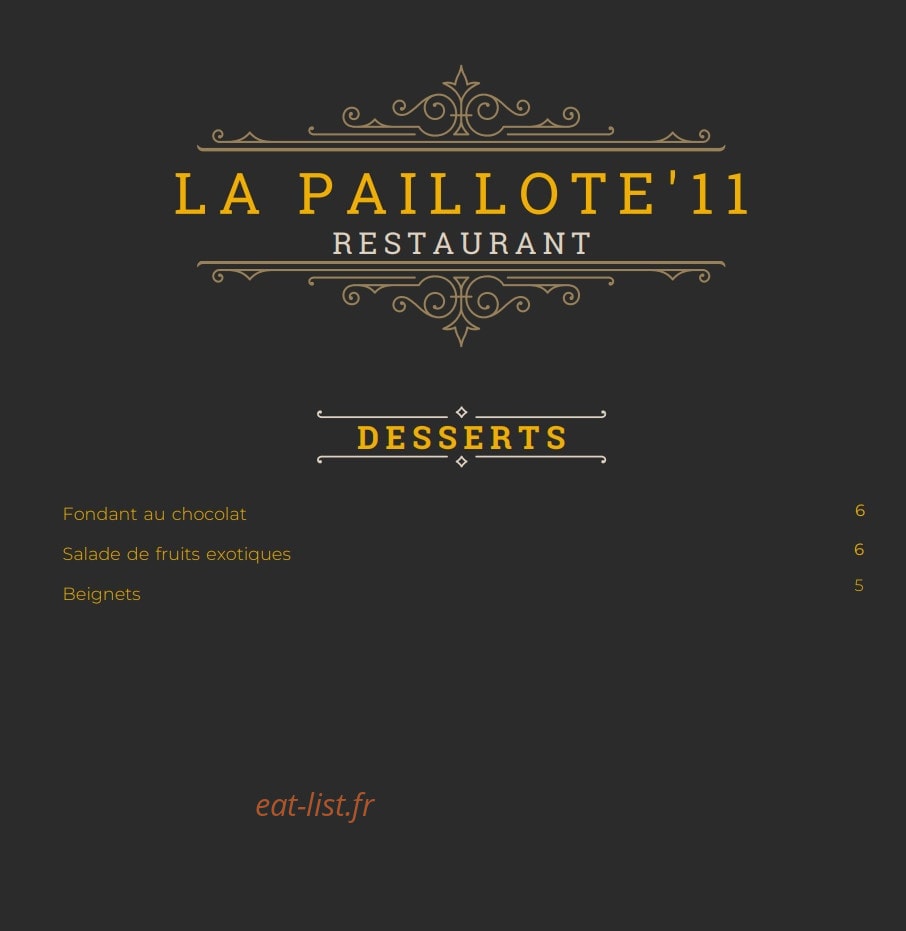 La Paillote 11 — carte page 3
