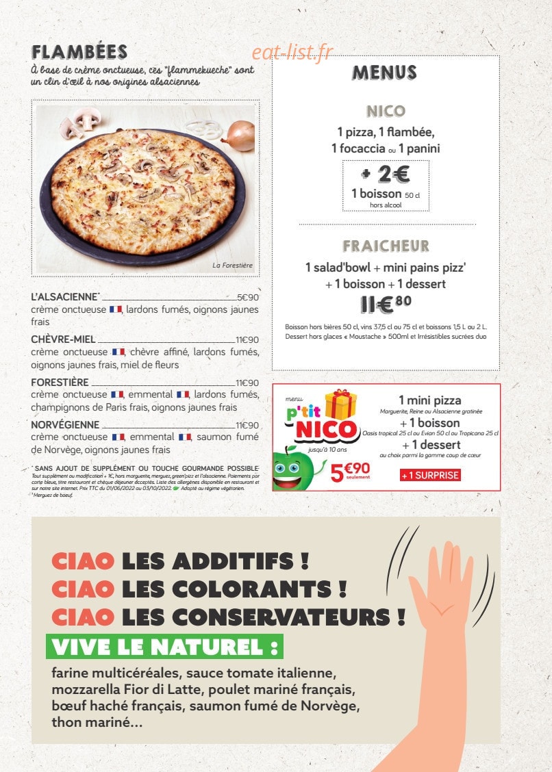 La Pizza de Nico — carte page 2