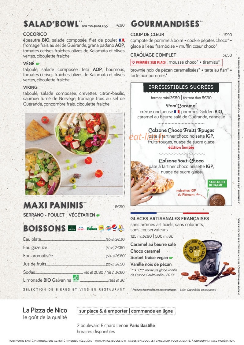 La Pizza de Nico — carte page 3