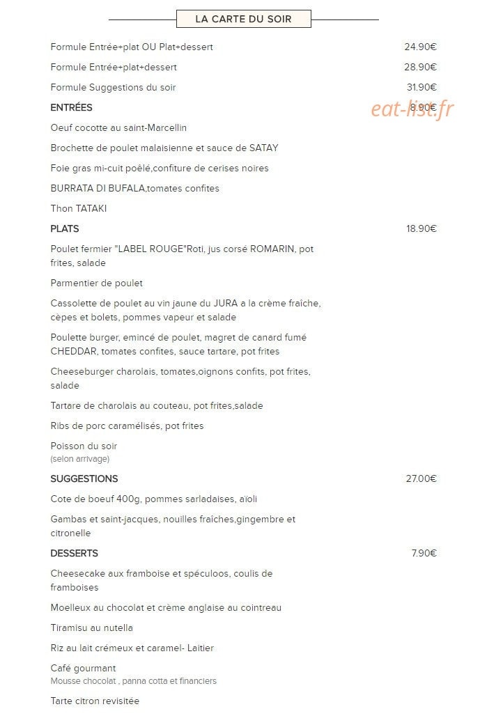 La Poulette de Grain — carte page 2