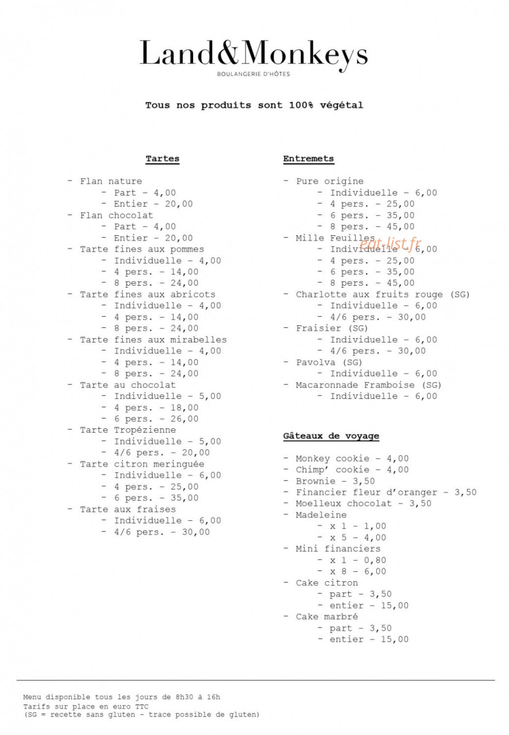 Land & Monkeys — carte page 2
