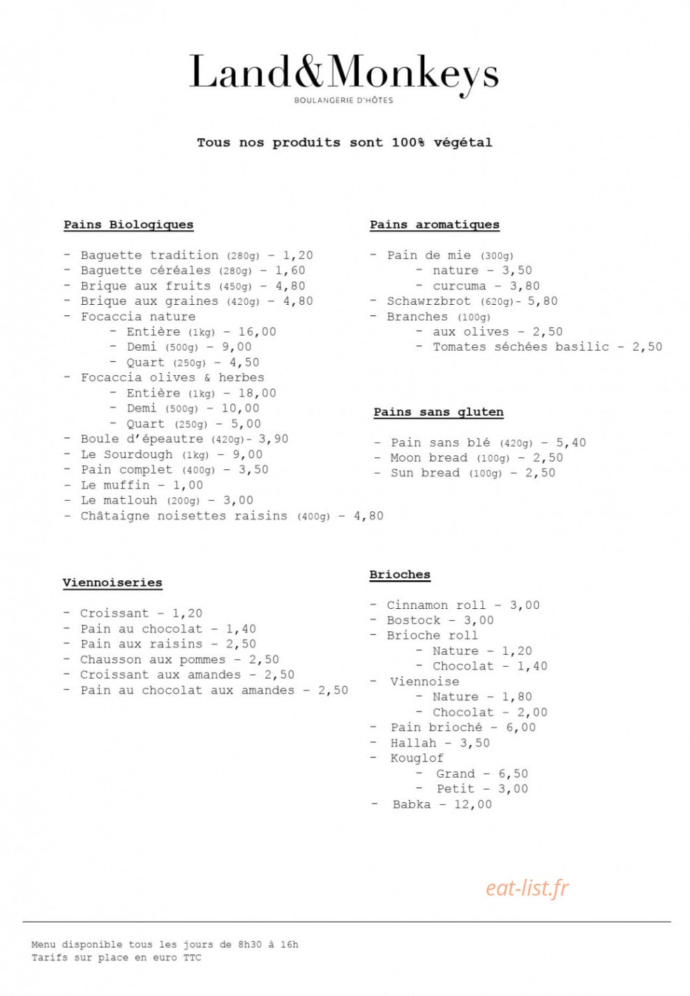 Land & Monkeys — carte page 1