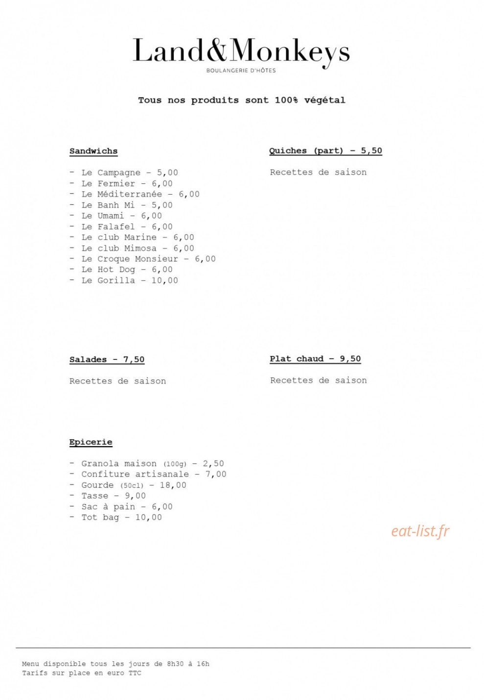 Land & Monkeys — carte page 3