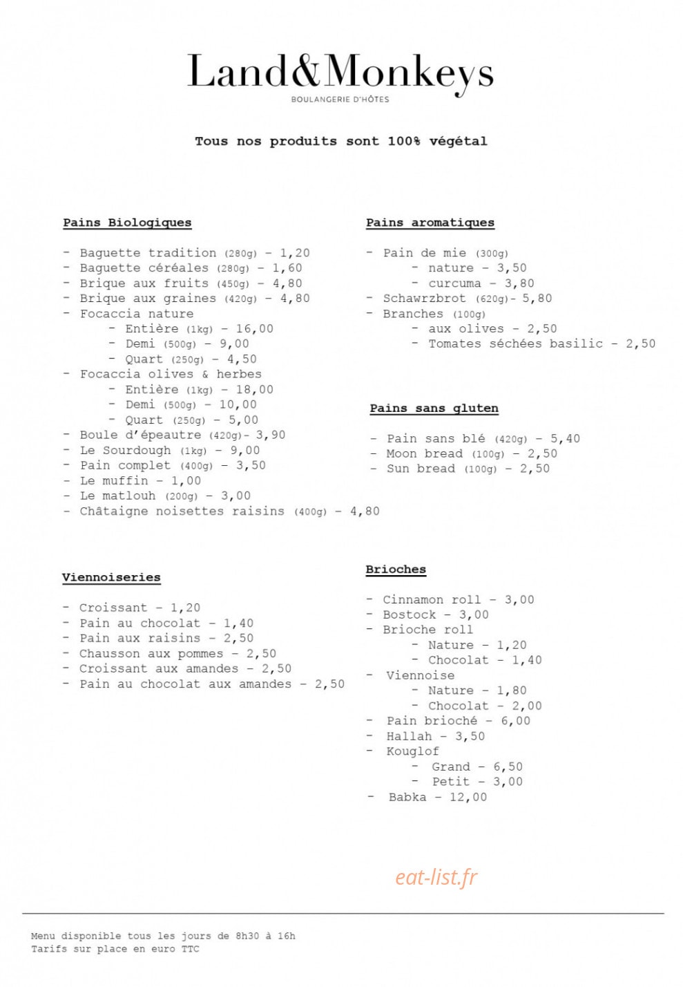 Land & Monkeys — carte page 1